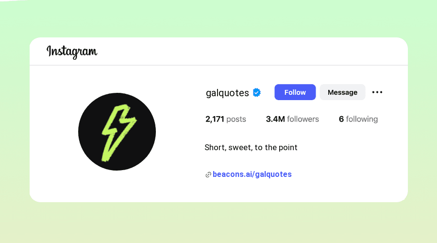 2-Line Instagram Bios samples
